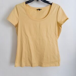 Lafayette 148 New York Soft Yellow Short Sleeve Tee
